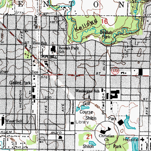 Topographic Map of Ahmadiyya Movement In Islam, IL