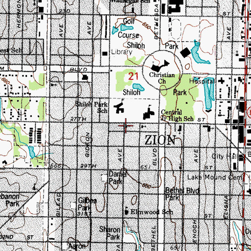 Topographic Map of Zion Gospel Tabernacle (historical), IL