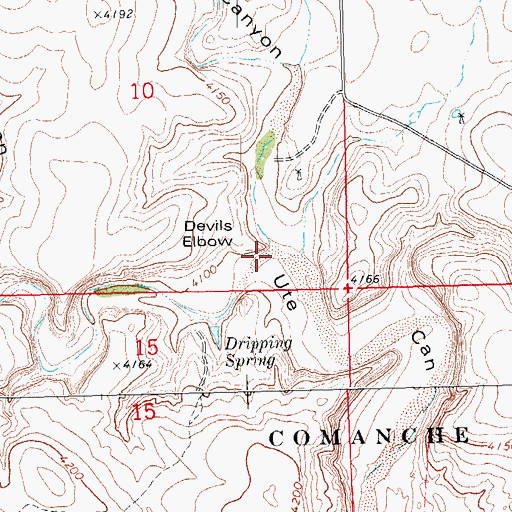 Topographic Map of North Ute Canyon, CO