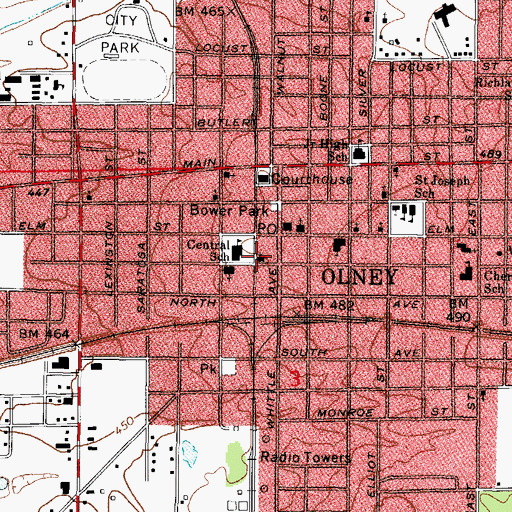 Topographic Map of Church of the Nazarene, IL