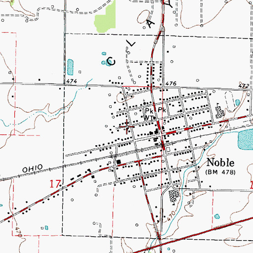 Topographic Map of First Christian Church, IL