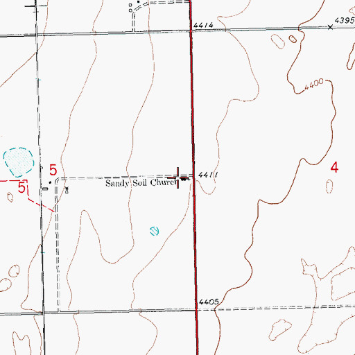 Topographic Map of Sandy Soil Church, CO