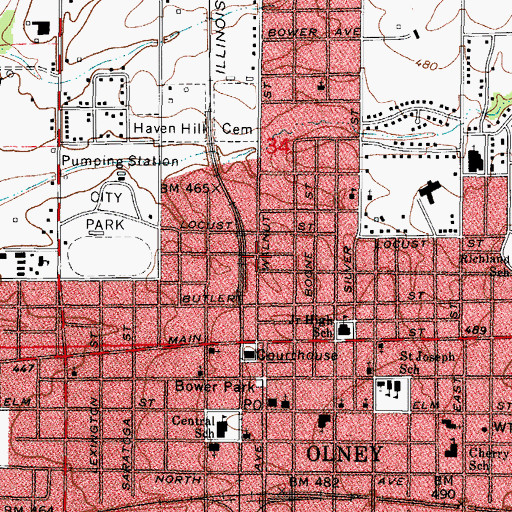 Topographic Map of German Reformed Church (historical), IL