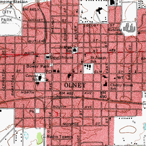Topographic Map of Immanuel Evangelical Church (historical), IL