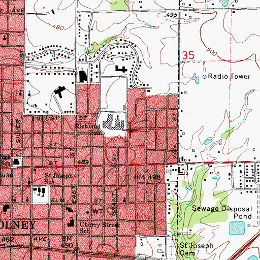 Topographic Map of Saint Paul United Methodist Church, IL