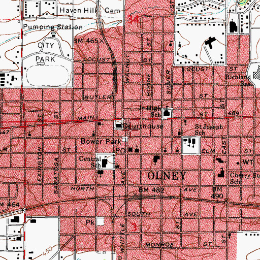 Topographic Map of Summers Clinic (historical), IL