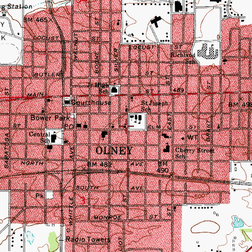 Topographic Map of Trinity Lutheran Church (historical), IL