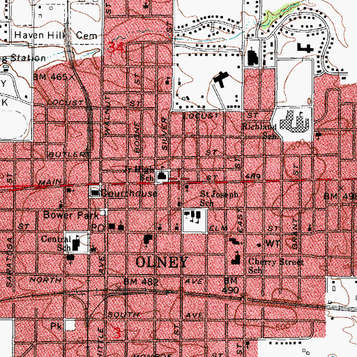 Topographic Map of Weber Medical Clinic (historical), IL