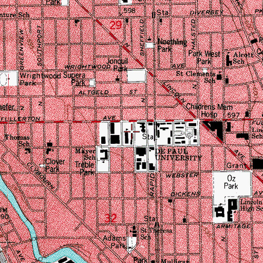 Topographic Map of Levan Center, IL