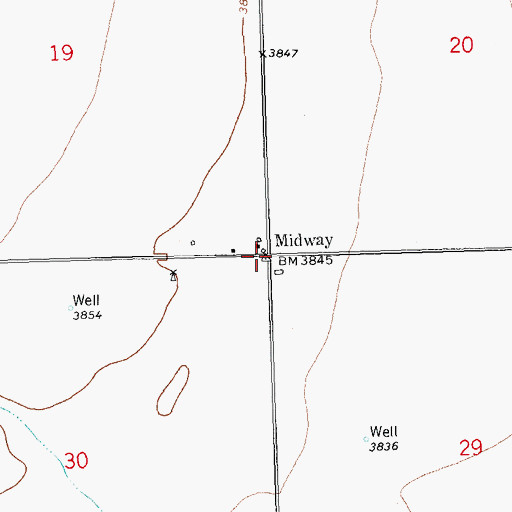 Topographic Map of Midway, CO
