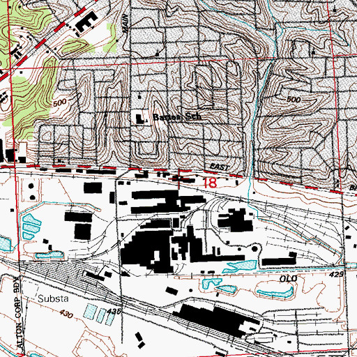 Topographic Map of Alton Area Supplementary Education Center, IL