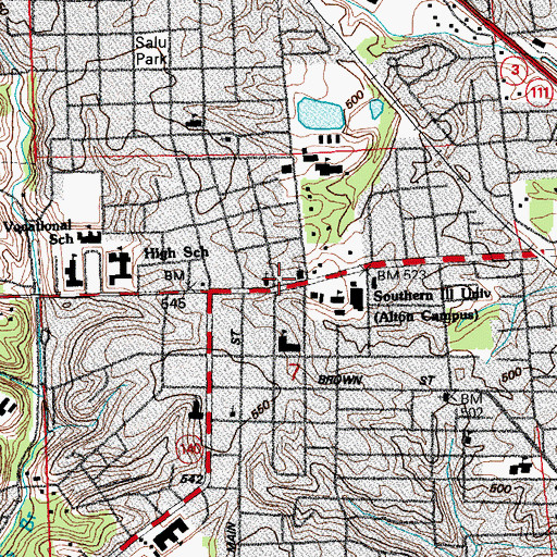 Topographic Map of Alton Orthopedic Clinic, IL
