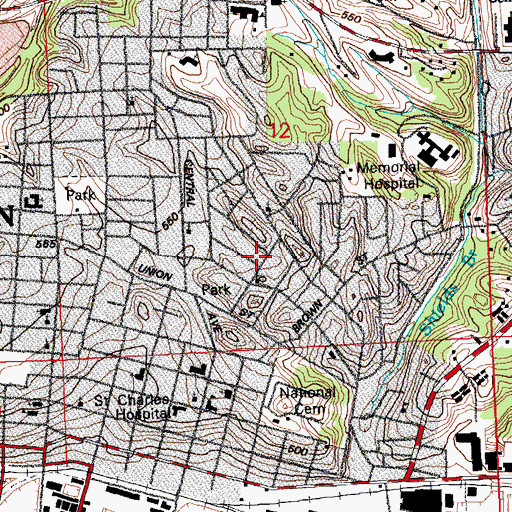 Topographic Map of Berea Lutheran Church, IL