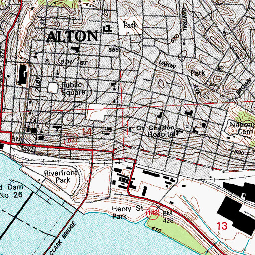 Topographic Map of Campbell Chapel African Methodist Episcopal Church, IL