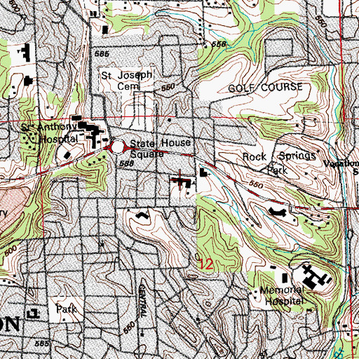 Topographic Map of Central Junior High School, IL