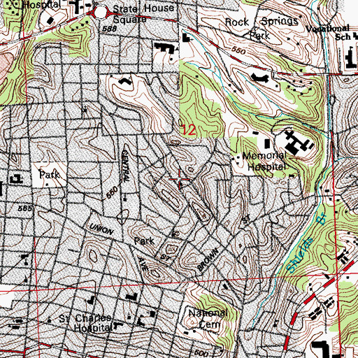 Topographic Map of Church of God in Christ, IL