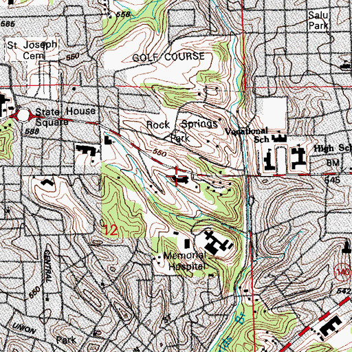 Topographic Map of Eunice C Smith Rest Home, IL