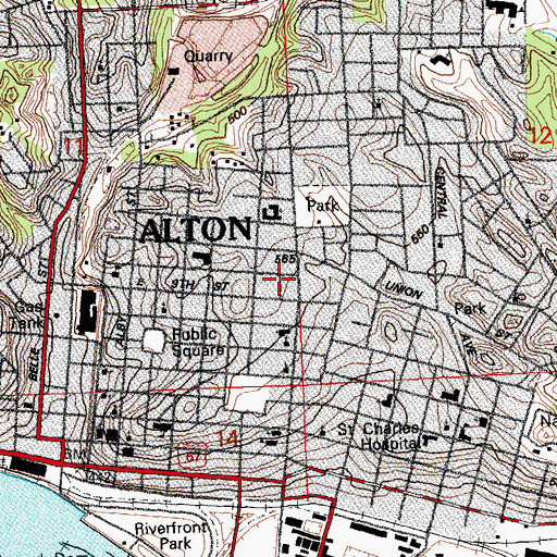 Topographic Map of First Church of Christ Scientist, IL