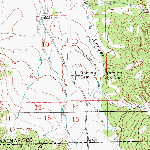 Topographic Map of Romero Cemetery, CO
