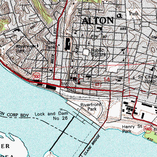 Topographic Map of First Unitarian Church, IL