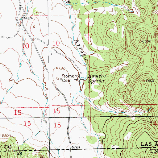 Topographic Map of Romero Spring, CO