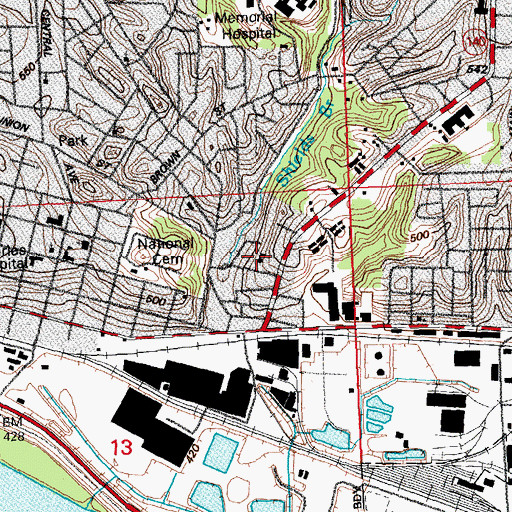 Topographic Map of Lowell Public School (historical), IL