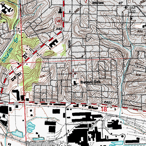 Topographic Map of Main Street Baptist Church, IL