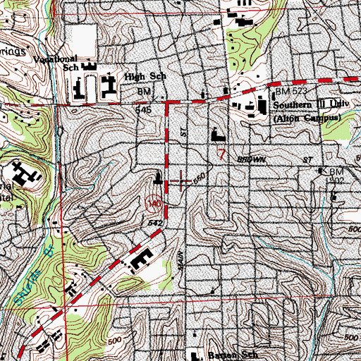 Topographic Map of Main Street United Methodist Church, IL