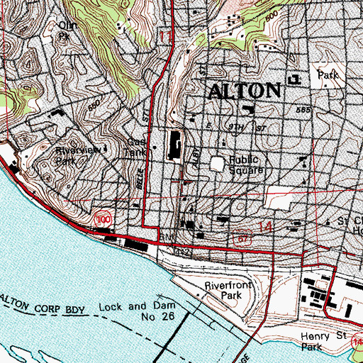 Topographic Map of Metropolitan United Methodist Church, IL
