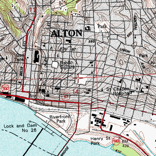 Topographic Map of Seminary Square, IL