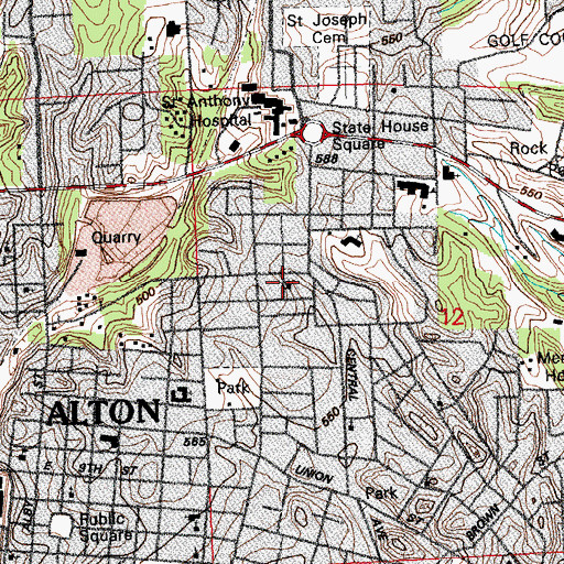 Topographic Map of Trinity Lutheran Church, IL