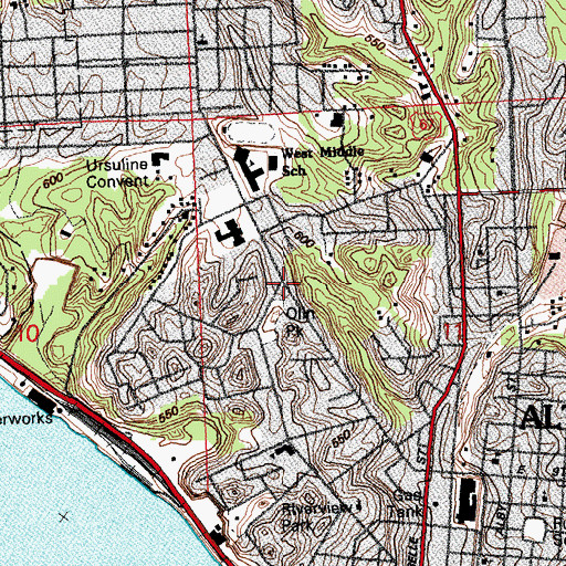 Topographic Map of Twing Memorial Baptist Church, IL