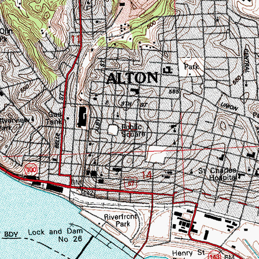 Topographic Map of Union Baptist Church, IL