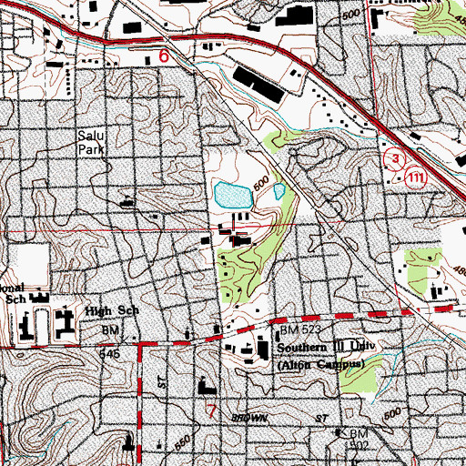 Topographic Map of Western Military Academy (historical), IL