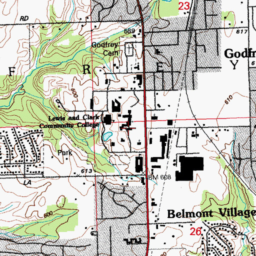 Topographic Map of Fobes Hall, IL