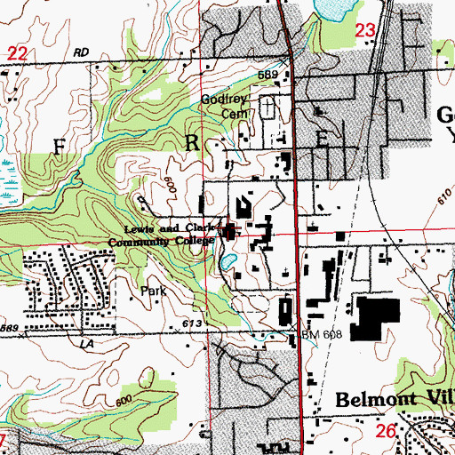 Topographic Map of Hatheway Hall, IL