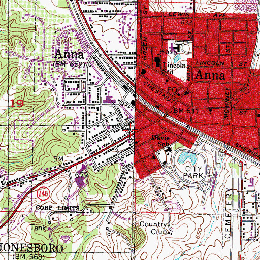 Topographic Map of Mount Moriah Evangelical Lutheran Church, IL