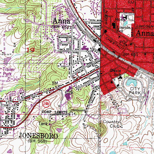 Topographic Map of Saint Annes Episcopal Church, IL
