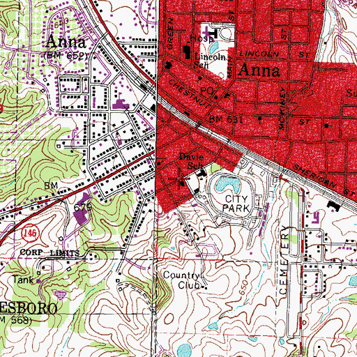 Topographic Map of Saint Marys Roman Catholic Church, IL