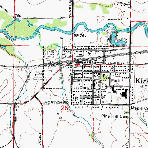 Topographic Map of First Lutheran Church, IL