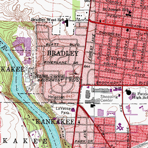 Topographic Map of Calvary Bible Church, IL