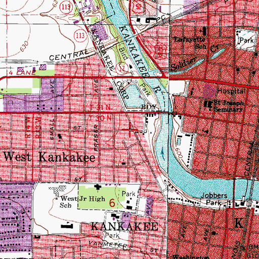 Topographic Map of Kingdom Hall of Jehovahs Witnesses, IL