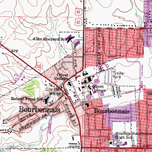 Topographic Map of Maternity Blessed Virgin Mary Church, IL