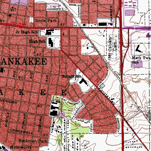 Topographic Map of Pierson Park, IL