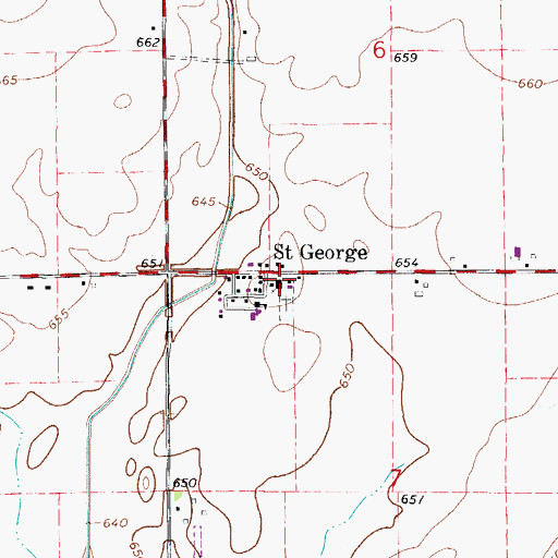 Topographic Map of Saint George Catholic Church, IL