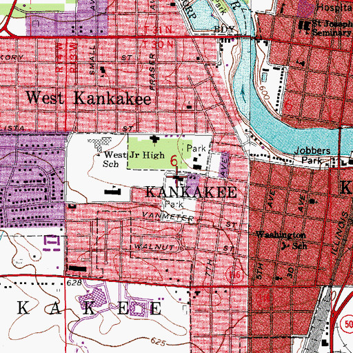 Topographic Map of Saint Martin of Tours Roman Catholic Church, IL