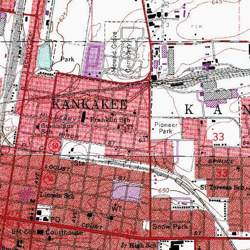 Topographic Map of Saints Temple Church of God in Christ, IL