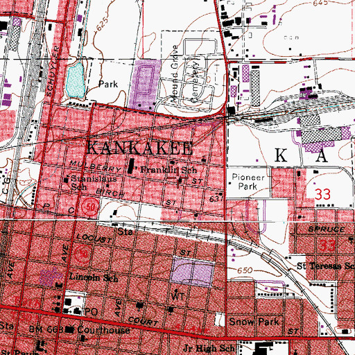 Topographic Map of Second Baptist Church, IL