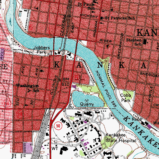 Topographic Map of Shiloh Baptist Church, IL