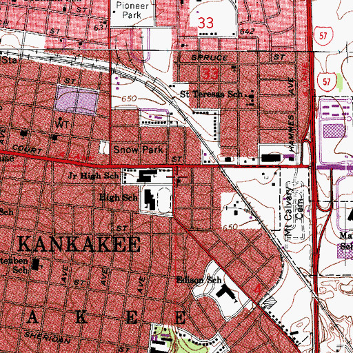 Topographic Map of Trinity Lutheran Church, IL